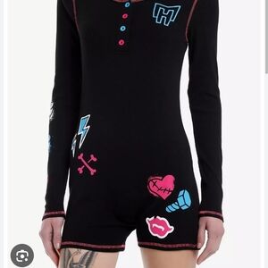Monster High Black and Purple Long Sleeve Romper